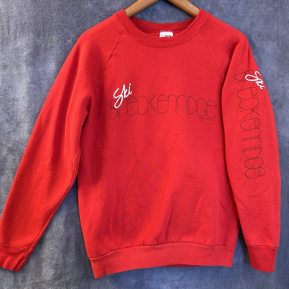 Vintage 90s Ski Breckenridge Red Crewneck Sweatshirt Made In U.S.A. ~ Large